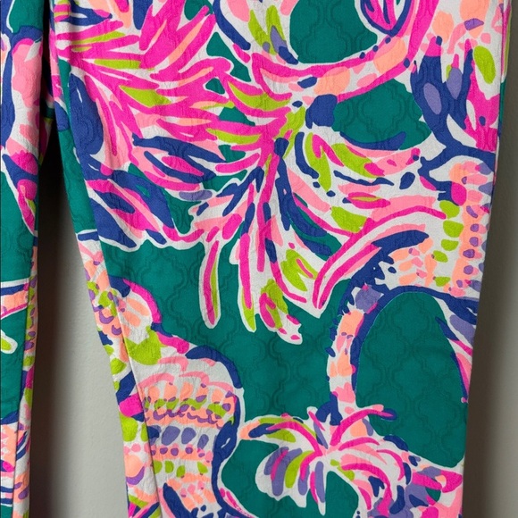 Lilly Pulitzer Pink and Green Floral Pants - Size 6 - Picture 3 of 9